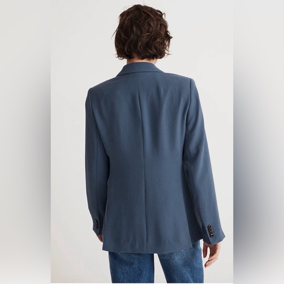 MADEWELL The Rosedale Blazer in Crepe Slate Blue Size 8 - Picture 4 of 16